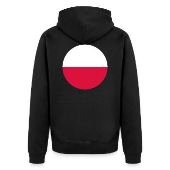 Kreis polnische Flagge Geschenk Polska - Unisex Premium Bio Zip Hoodie - Schwarz - Hinten - Nico (187cm)