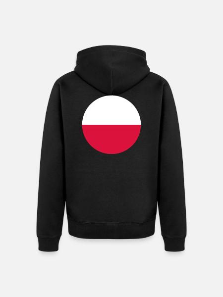 Circle Polish Flag Gift Polska - Unisex Premium Organic Zip Hoodie - black
