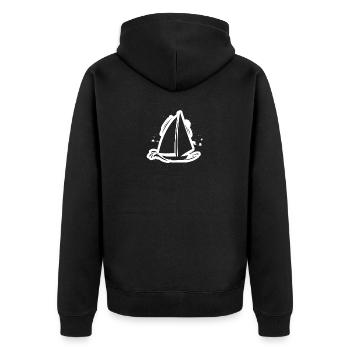 Sailboat - Unisex Premium Organic Zip Hoodie - black - Back - Nico (187cm)
