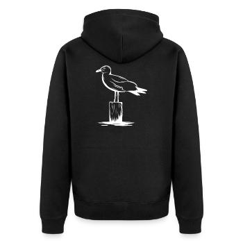 Mouette Mouette cadeau hanséatique de la côte nord de l'Allemagne - Veste à capuche bio Premium Unisexe - noir - Dos - Nico (187cm)