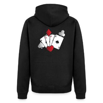 Cartes poker Poker Mallette Apprendre le cadeau - Veste à capuche bio Premium Unisexe - noir - Dos - Nico (187cm)