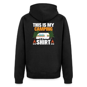 Camping T Shirt for Camper | Gift Lake Constance - Unisex Premium Organic Zip Hoodie - black - Back - Nico (187cm)