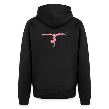 Dessin de gymnastique - Veste à capuche bio Premium Unisexe - noir - Dos - Nico (187cm)