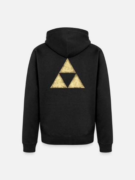 Triforce, Triangle, Triforce, Math, Geometry - Unisex Premium Organic Zip Hoodie - black
