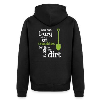 Gärtner Garten - Unisex Premium Bio Zip Hoodie - Schwarz - Hinten - Nico (187cm)