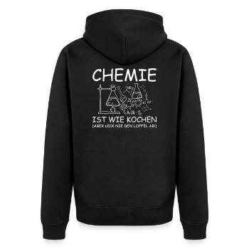 Chemistry laboratory flask cooking saying gift - Unisex Premium Organic Zip Hoodie - black - Back - Nico (187cm)
