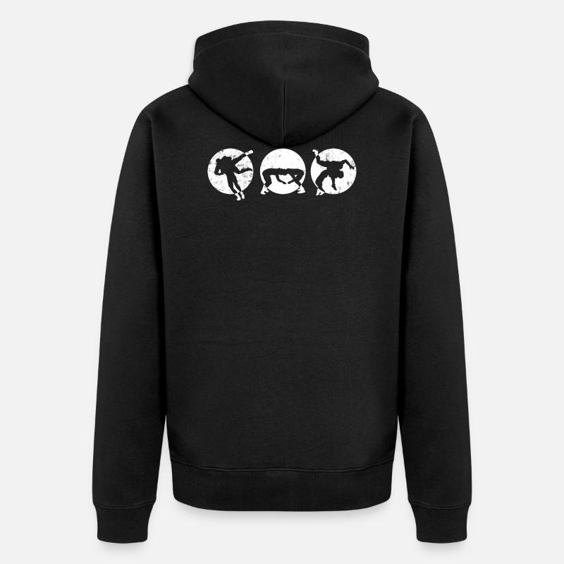 Ringen - Unisex Premium Bio Zip Hoodie - Schwarz