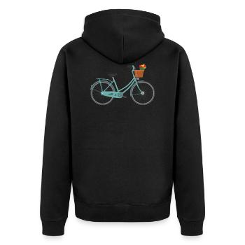 Idée de cadeau de vélo de vélo de route de vélo de montagne de dames - Veste à capuche bio Premium Unisexe - noir - Dos - Nico (187cm)