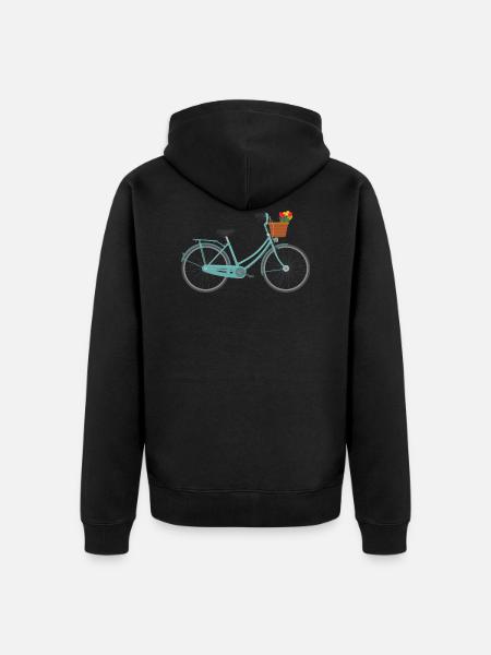 Bicycle Road Bike Mountain Bike Ladies Gift Idea - Unisex Premium Organic Zip Hoodie - black