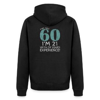 60th birthday - born 1959 - 60 years old - Unisex Premium Organic Zip Hoodie - black - Back - Nico (187cm)