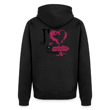 aime love rencontres pertinentes sexe humour - Veste à capuche bio Premium Unisexe - noir - Dos - Nico (187cm)
