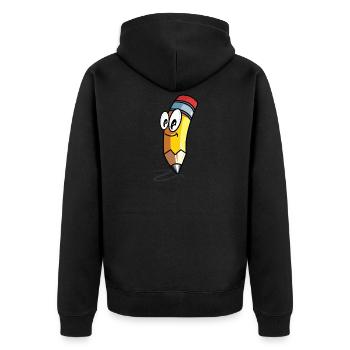 Süßer Bleistift - Unisex Premium Bio Zip Hoodie - Schwarz - Hinten - Nico (187cm)