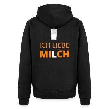 J’aime le lait - Veste à capuche bio Premium Unisexe - noir - Dos - Nico (187cm)