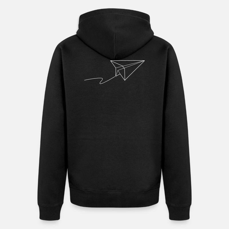 Avion en papier - s'envoler - Veste à capuche bio Premium Unisexe - noir