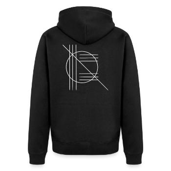 Géométrie abstraite - Veste à capuche bio Premium Unisexe - noir - Dos - Nico (187cm)