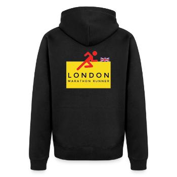 London Marathon - Unisex Premium Organic Zip Hoodie - black - Back - Nico (187cm)