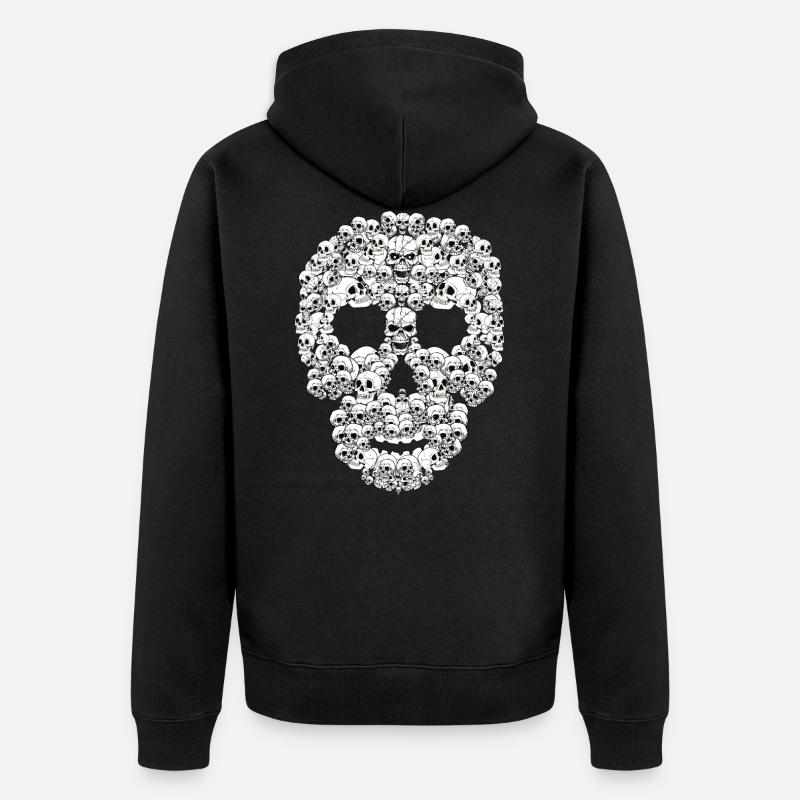Crâne de crânes - Veste à capuche bio Premium Unisexe - noir