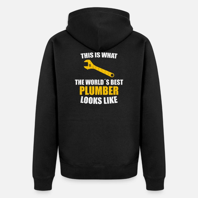 Weltbester Klempner - Unisex Premium Bio Zip Hoodie - Schwarz