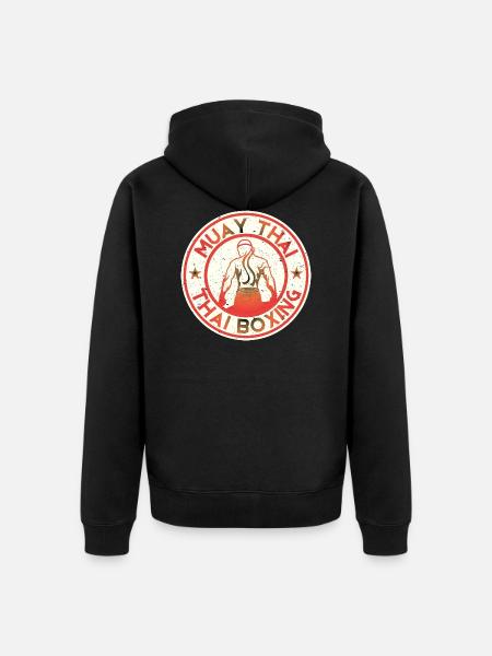 Thai boxing - Unisex Premium Organic Zip Hoodie - black