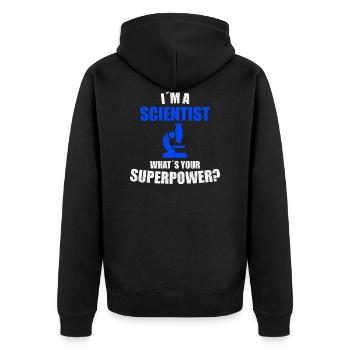 Superpuissance scientifique - Veste à capuche bio Premium Unisexe - noir - Dos - Nico (187cm)