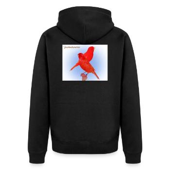 Canaris rouges - Veste à capuche bio Premium Unisexe - noir - Dos - Nico (187cm)