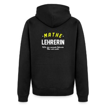 Mathe Lehrerin - Unisex Premium Bio Zip Hoodie - Schwarz - Hinten - Nico (187cm)
