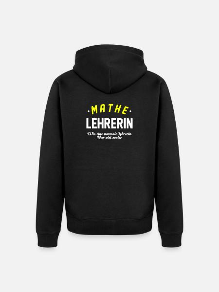Mathe Lehrerin - Unisex Premium Bio Zip Hoodie - Schwarz