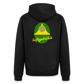 Deutz luftkekühlt - Unisex Premium Bio Zip Hoodie - Schwarz - Hinten - Nico (187cm)