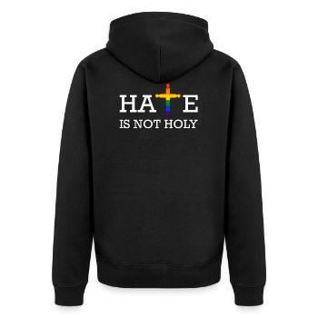 LGBT Hate n'est pas une déclaration de la CSD de la Gay Gay Pride - Veste à capuche bio Premium Unisexe - noir - Dos - Nico (187cm)