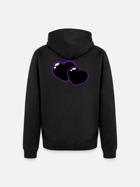 Heart - Unisex Premium Organic Zip Hoodie - black