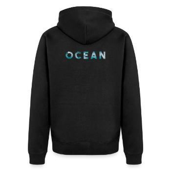 OCEAN Label - Unisex Premium Organic Zip Hoodie - black - Back - Nico (187cm)