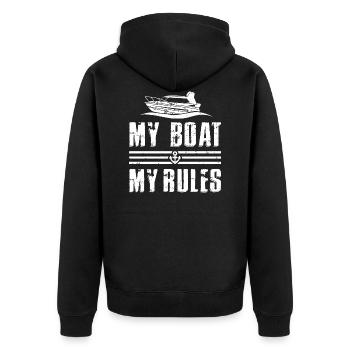 My Boat My Rules - Veste à capuche bio Premium Unisexe - noir - Dos - Nico (187cm)