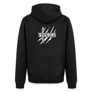 Working DOG Kralle CLAW - Unisex Premium Bio Zip Hoodie - Schwarz - Hinten - Nico (187cm)