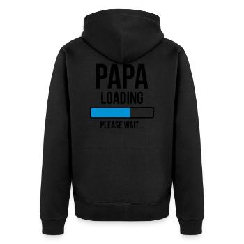 Papa Loading Please wait... - Veste à capuche bio Premium Unisexe - noir - Dos - Nico (187cm)