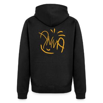 Anna - Unisex Premium Bio Zip Hoodie - Schwarz - Hinten - Nico (187cm)
