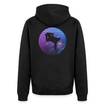 Breakdance - Unisex Premium Bio Zip Hoodie - Schwarz - Hinten - Nico (187cm)