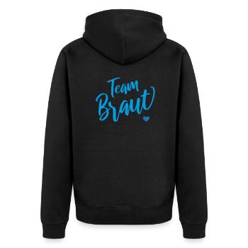 Team Braut - Unisex Premium Bio Zip Hoodie - Schwarz - Hinten - Nico (187cm)