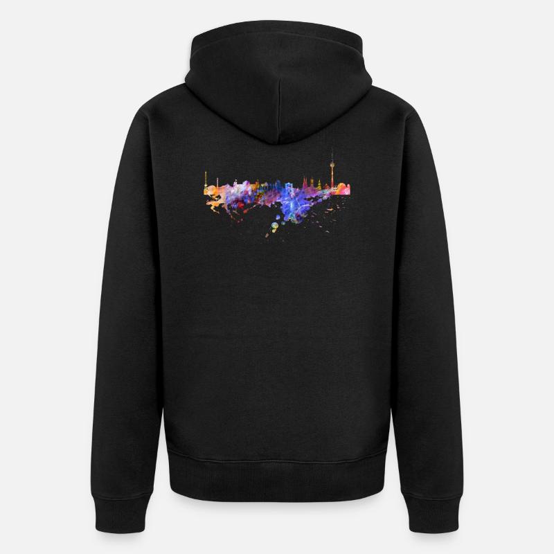 Berlin Skyline - Veste à capuche bio Premium Unisexe - noir