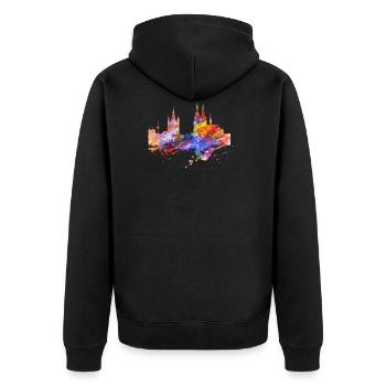 Skyline de Cologne - Veste à capuche bio Premium Unisexe - noir - Dos - Nico (187cm)