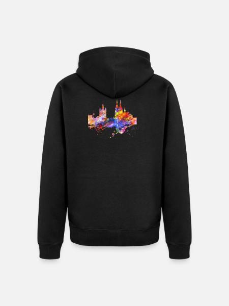 Cologne skyline - Unisex Premium Organic Zip Hoodie - black