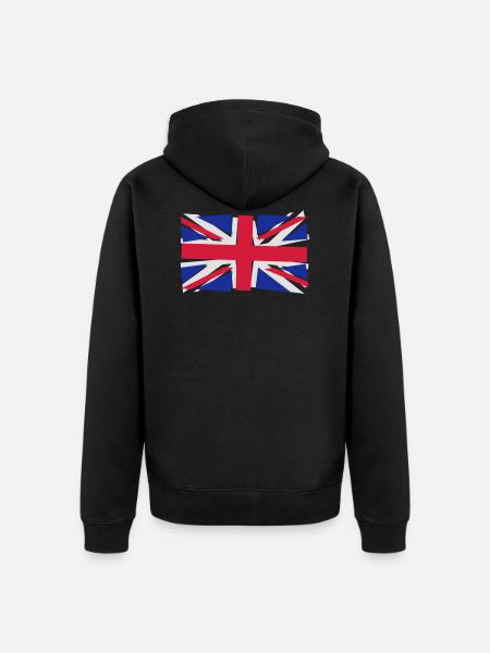 Crazy Union Jack - Unisex Premium Bio Zip Hoodie - Schwarz