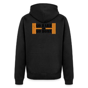 Bodybuilding Gym Workout - Unisex Premium Organic Zip Hoodie - black - Back - Nico (187cm)