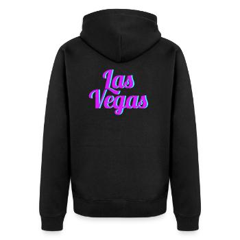 LAS VEGAS - Unisex Premium Bio Zip Hoodie - Schwarz - Hinten - Nico (187cm)