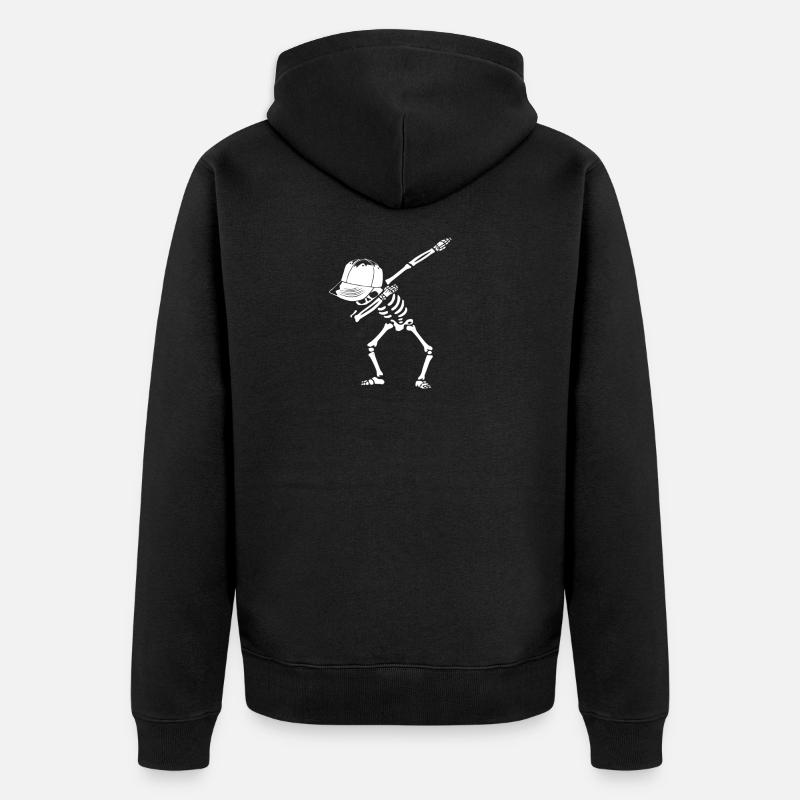 Skeleton Dab - Unisex Premium Bio Zip Hoodie - Schwarz