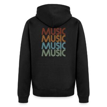 MUSIQUE - Veste à capuche bio Premium Unisexe - noir - Dos - Nico (187cm)