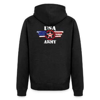 USA ARMY - Veste à capuche bio Premium Unisexe - noir - Dos - Nico (187cm)