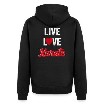 karaté - Veste à capuche bio Premium Unisexe - noir - Dos - Nico (187cm)