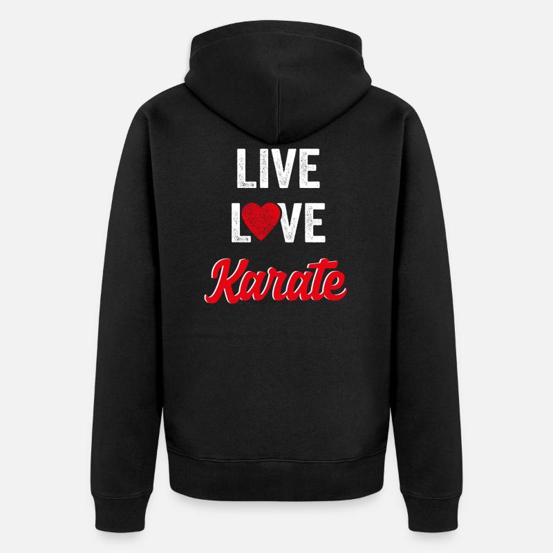 karaté - Veste à capuche bio Premium Unisexe - noir