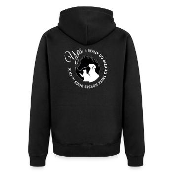Cheval t-shirt et cadeau de chat - Veste à capuche bio Premium Unisexe - noir - Dos - Nico (187cm)