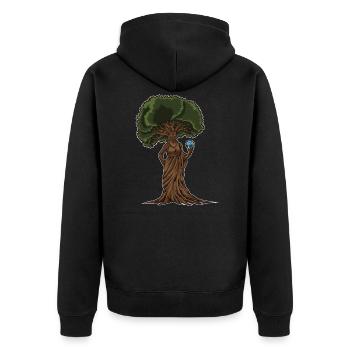 Mother Nature holds the globe in her hands - Unisex Premium Organic Zip Hoodie - black - Back - Nico (187cm)